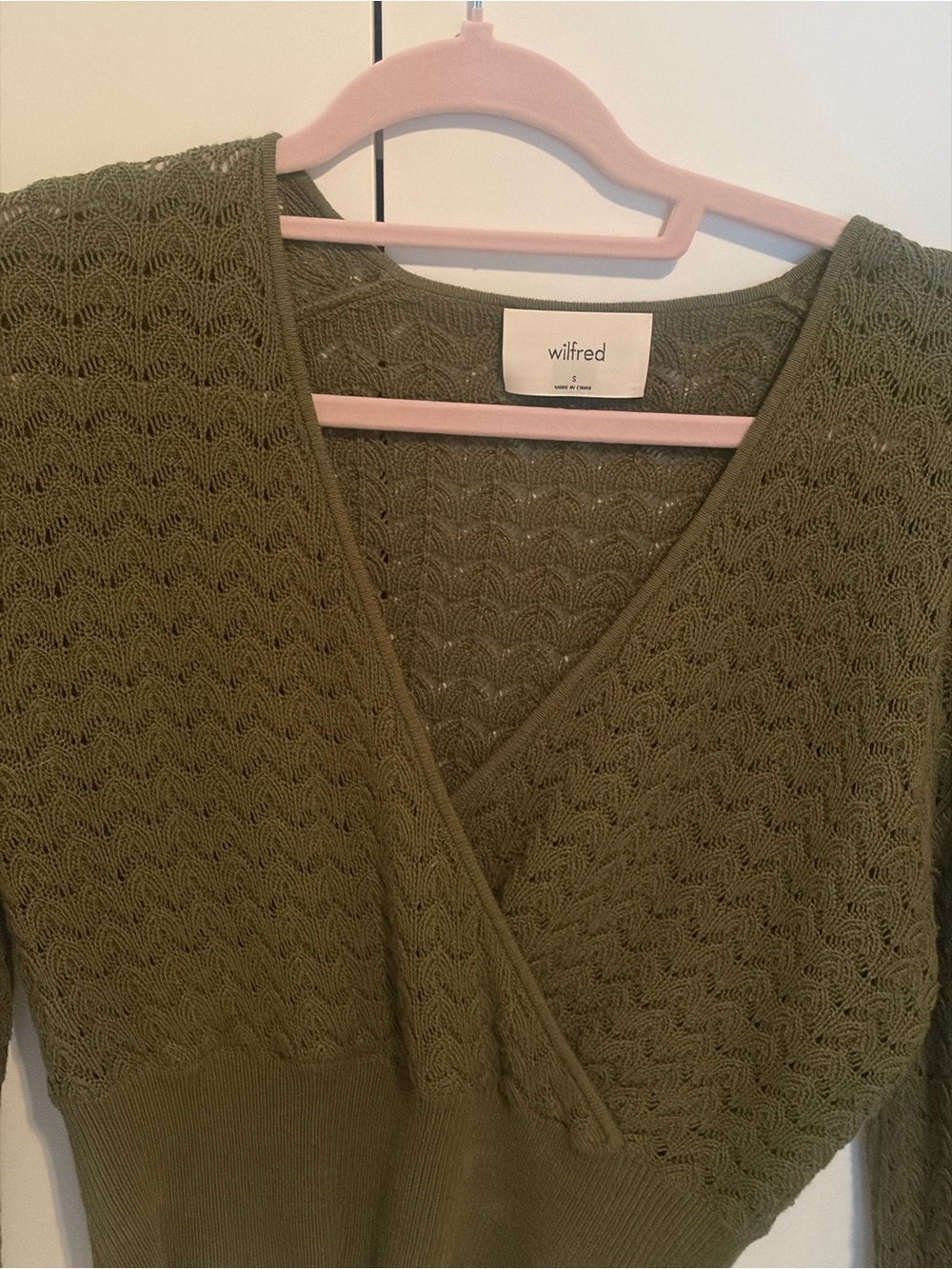 Wilfred Olive V-Neck Wrap Sweater